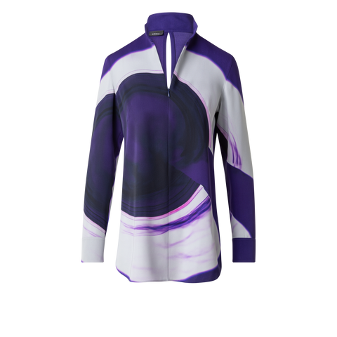 Tunikabluse aus Seide mit Purple Loop Druck