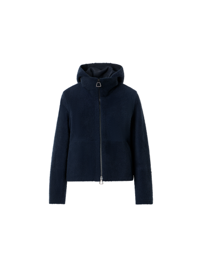 Designer Dino Shearling Jacke - Schwarz