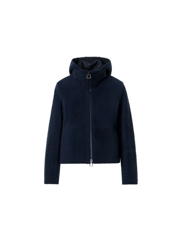 Designer Dino Shearling Jacke - Schwarz