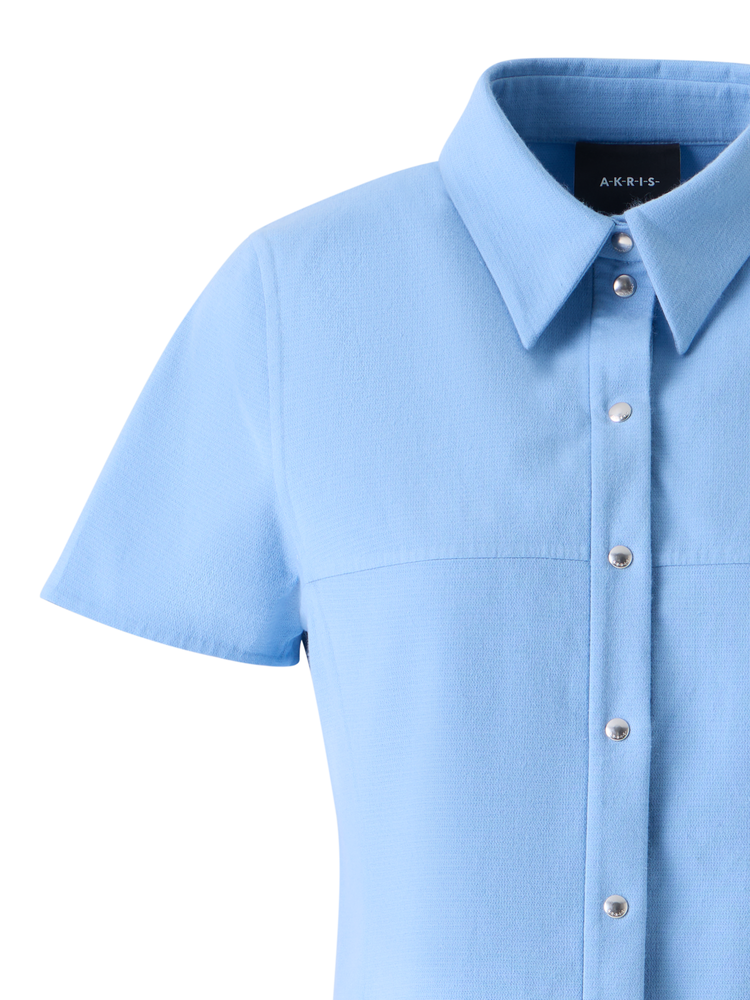 Designer Polokleid aus Baumwoll-Seidenstretch Doubleface - Blau