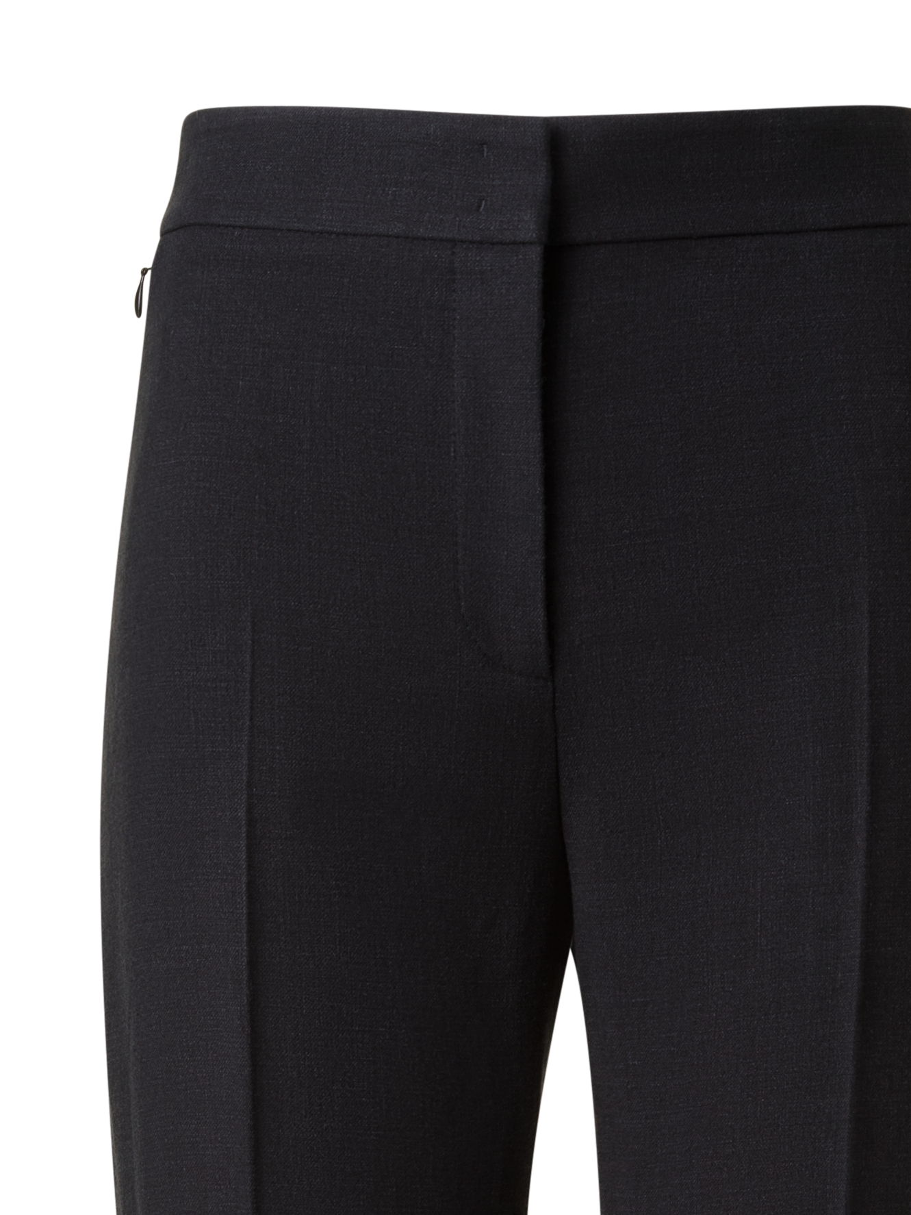 Designer Gerade Hose aus Leinen - Schwarz