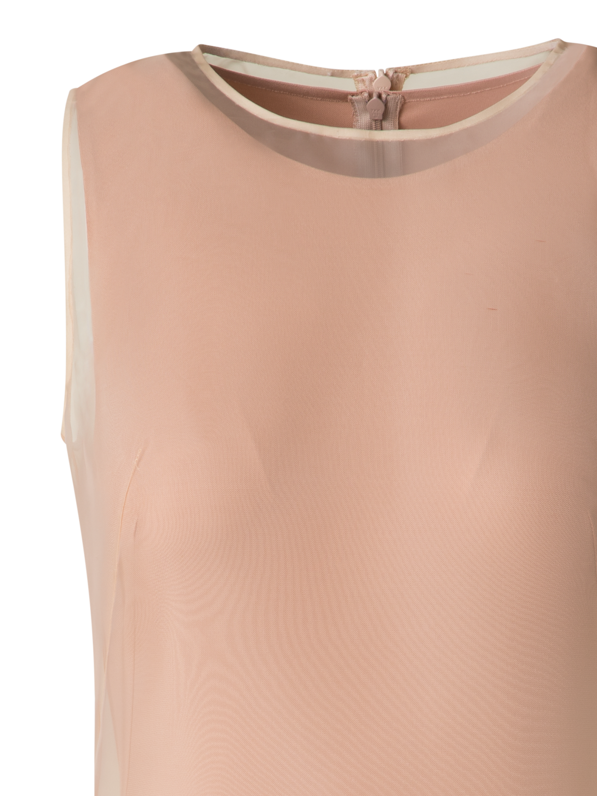 Designer Organza-Minikleid mit Wellen - Beige