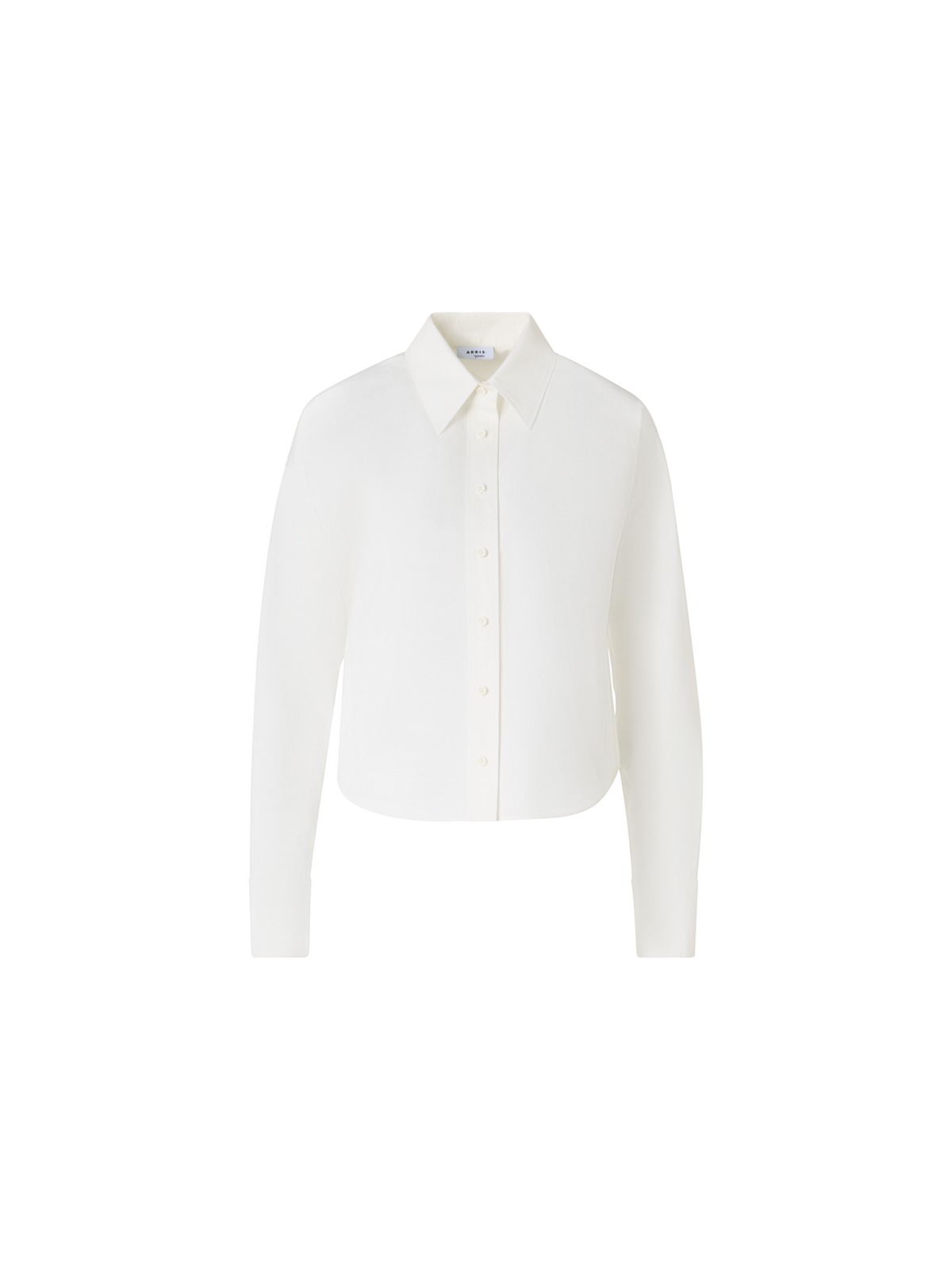 Designer Cropped-Hemd aus Baumwollpopeline - Ecru
