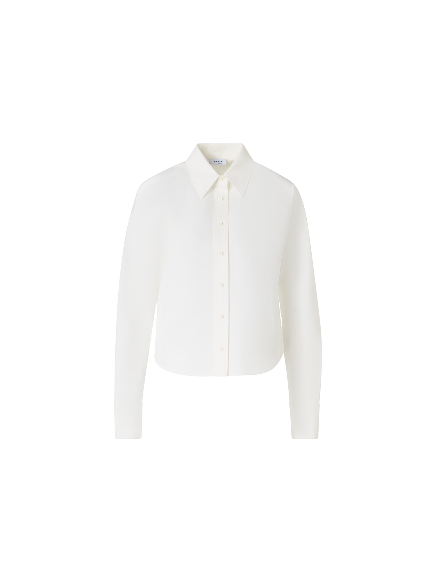 Designer Cropped-Hemd aus Baumwollpopeline - Ecru