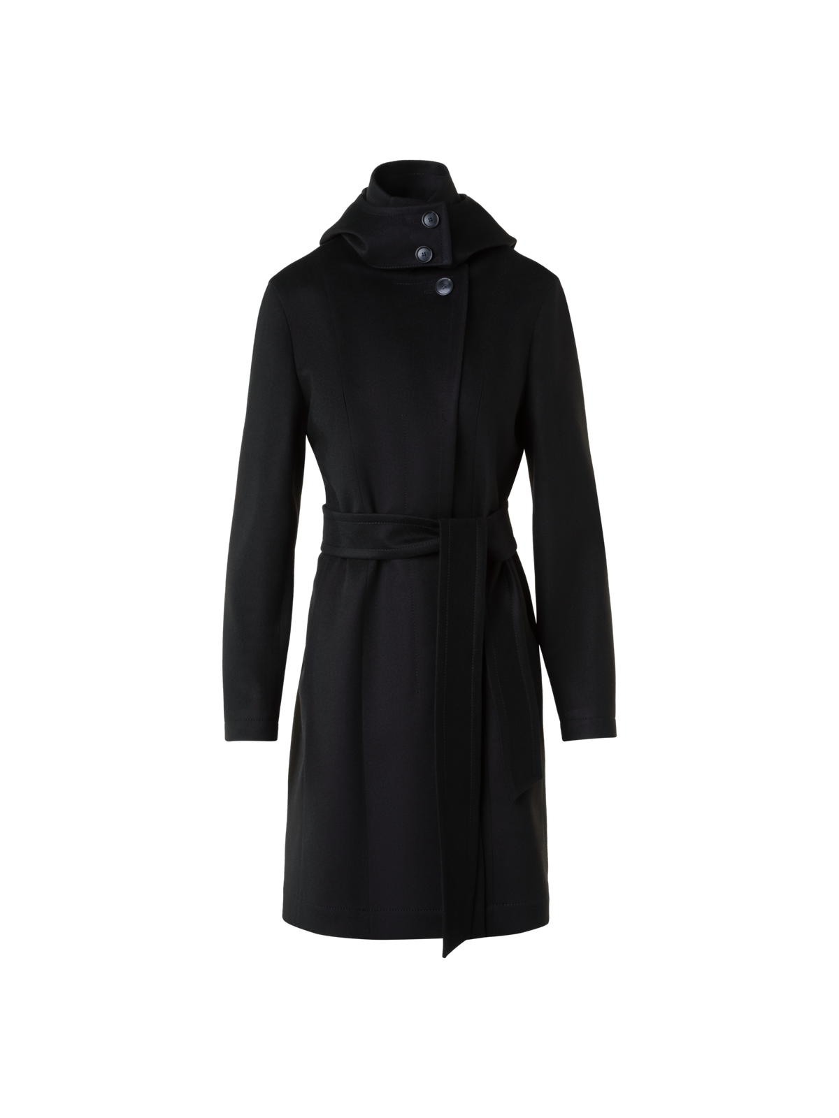 Designer Kurzer Kaschmir Storm-System® Trenchcoat - Schwarz
