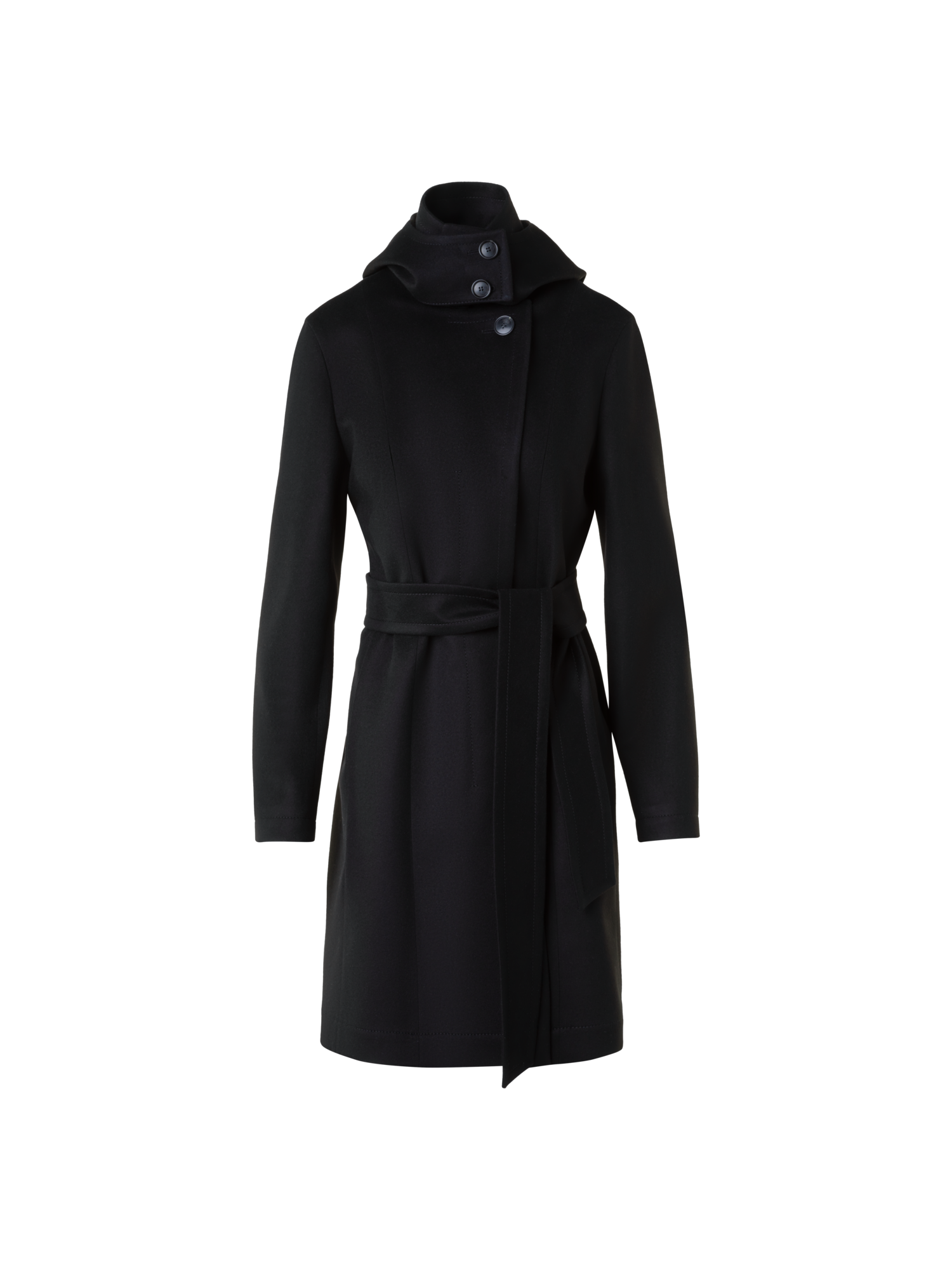 Designer Kurzer Kaschmir Storm-System® Trenchcoat - Schwarz
