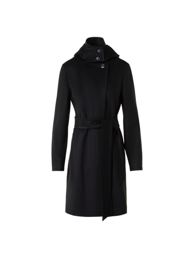 Designer Kurzer Kaschmir Storm-System® Trenchcoat - Schwarz
