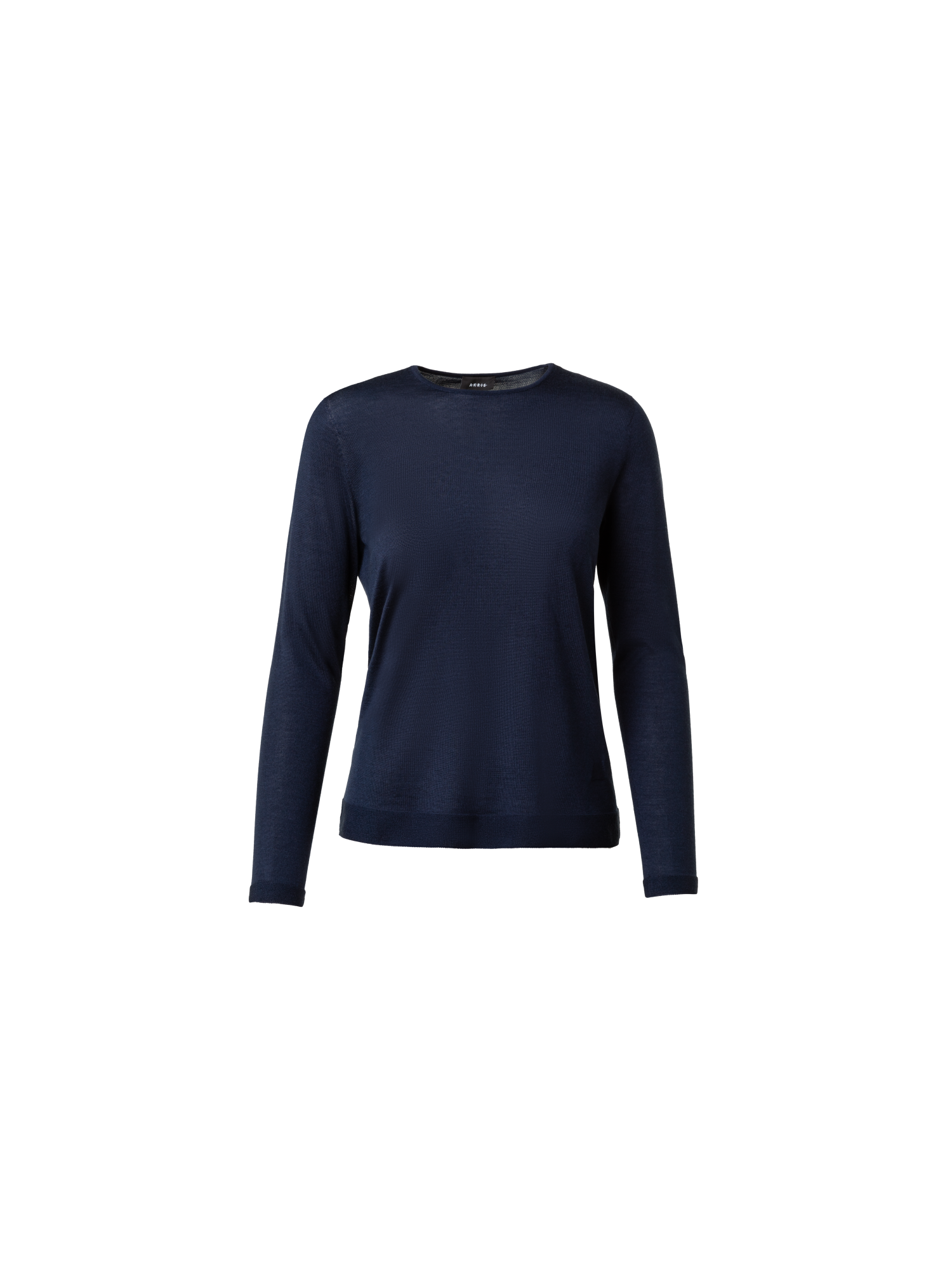 Designer Nahtloser Pullover aus Kaschmir und Seide - Dunkelblau - Blau