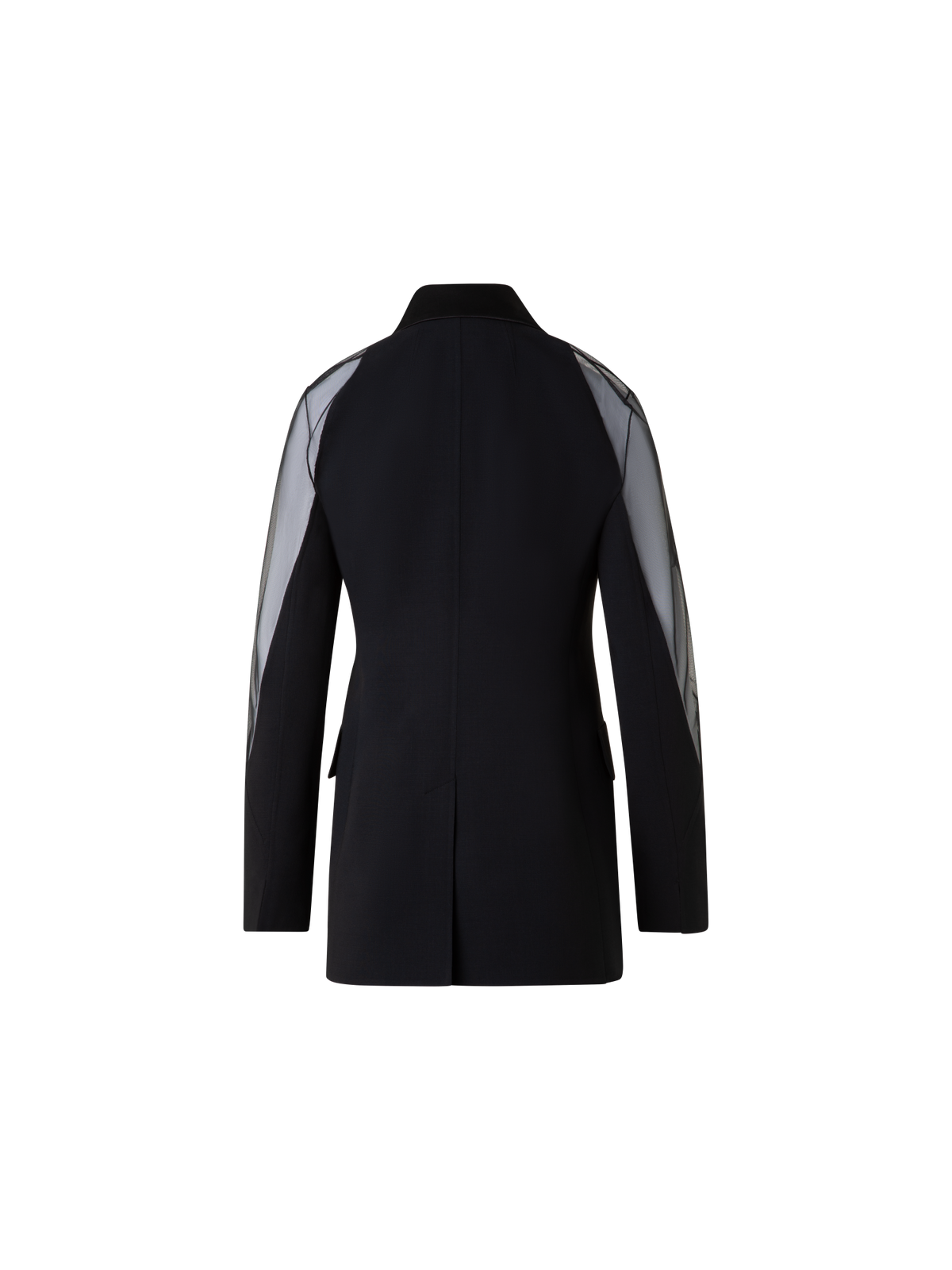 Designer Smokingjacke mit transparenten Schultern