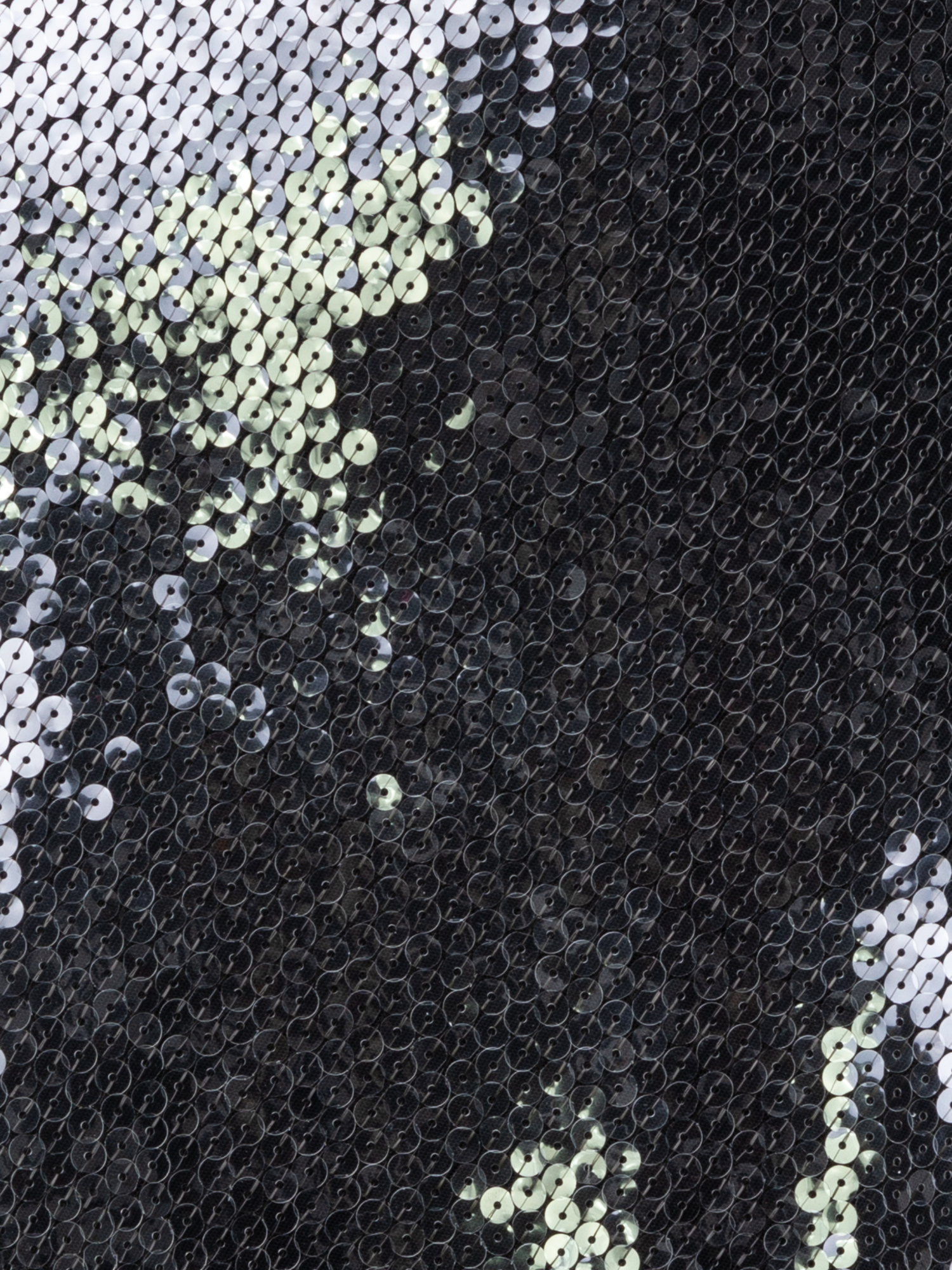 Designer Midirock mit allover Pailletten in A-Linie - Schwarz