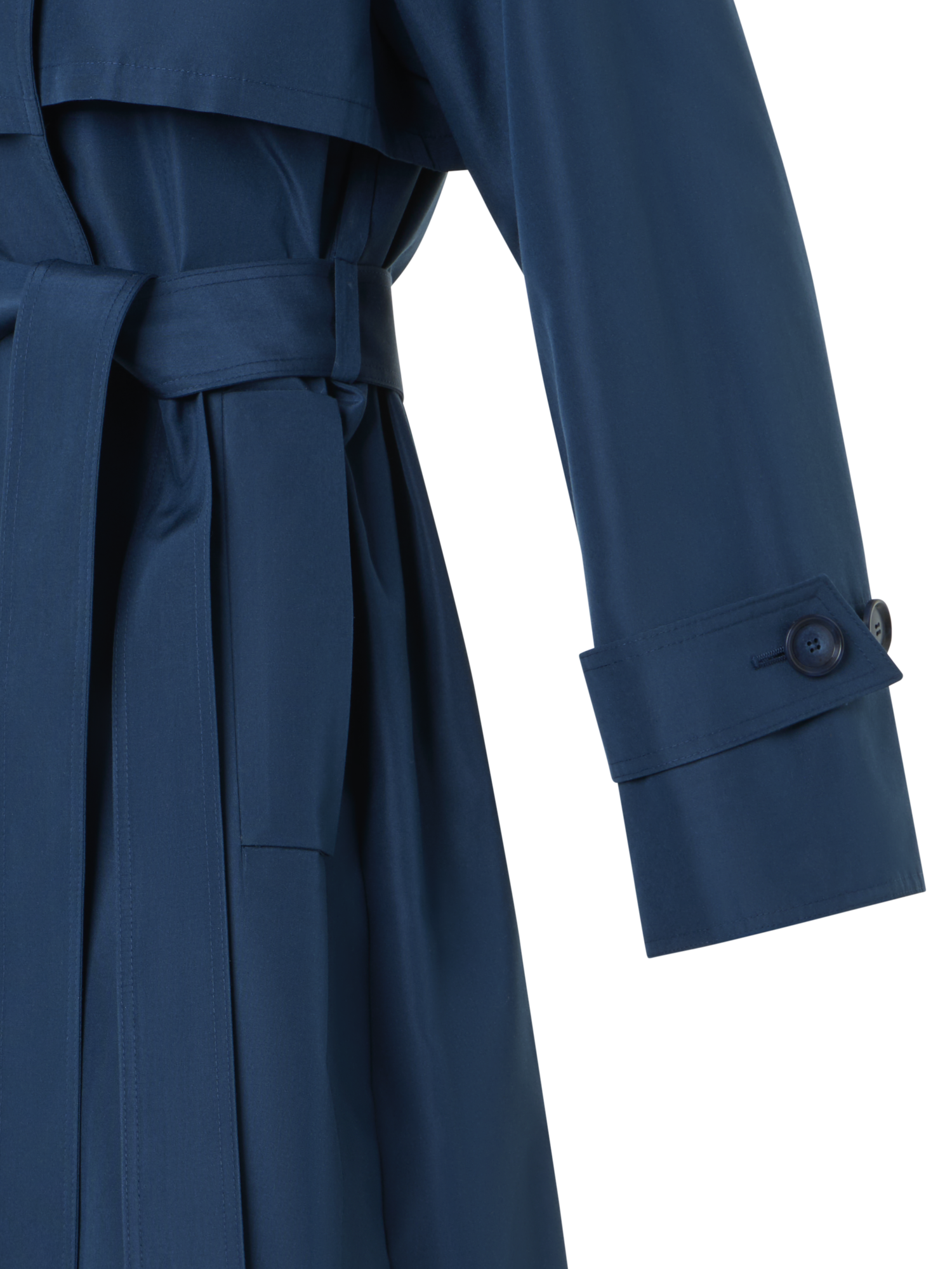 Designer Übergrosser Trenchcoat aus Seidenpopeline - Dunkelblau - Blau