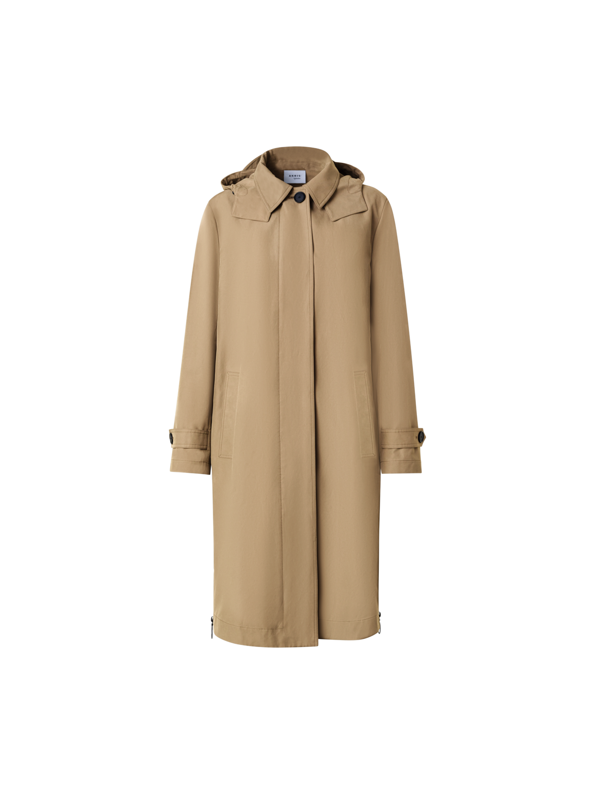 Designer Wasserabweisender Parka mit abnehmbarer Kapuze - Braun