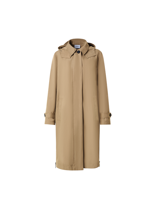 Designer Wasserabweisender Parka mit abnehmbarer Kapuze - Braun