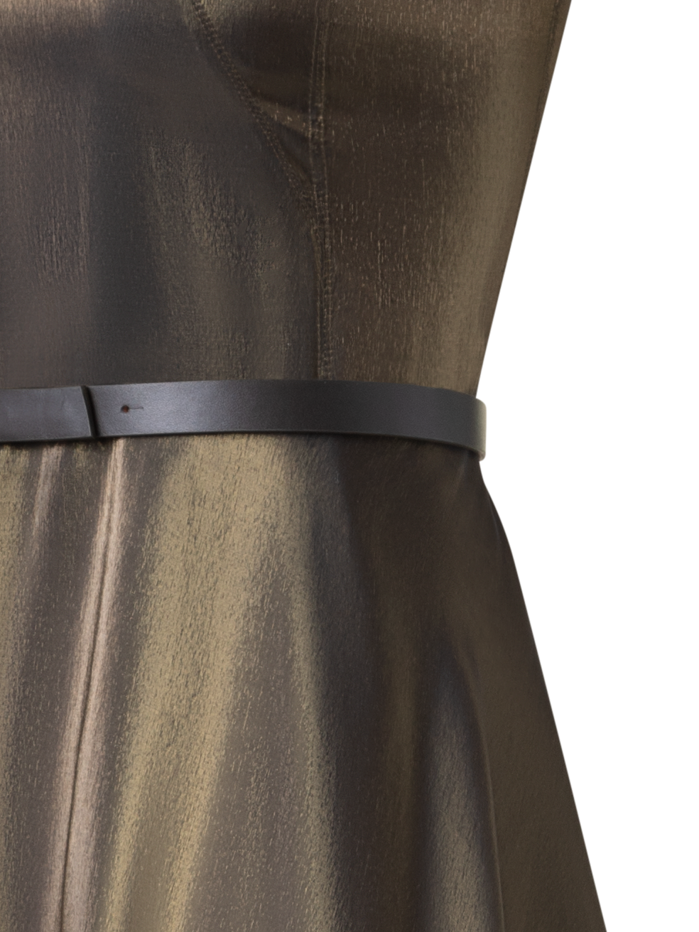 Designer Goldig schimmerndes Seiden-Organza-Midikleid - Schwarz - Bunt - Gold