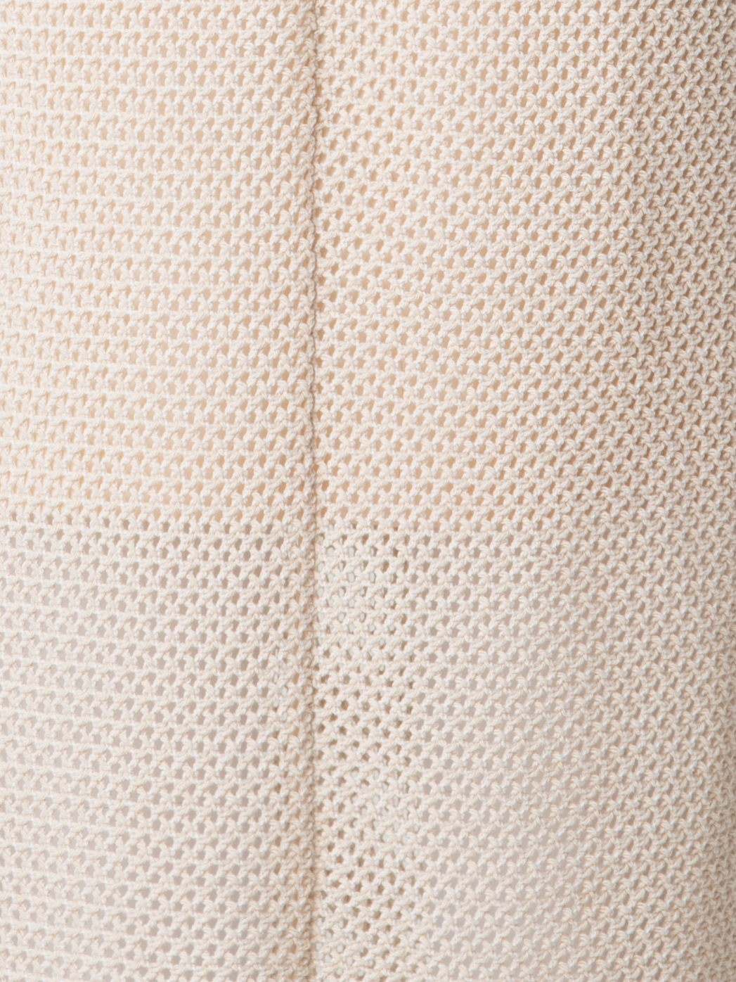 Designer Midi-Netz-Strickkleid mit Fransen - Beige