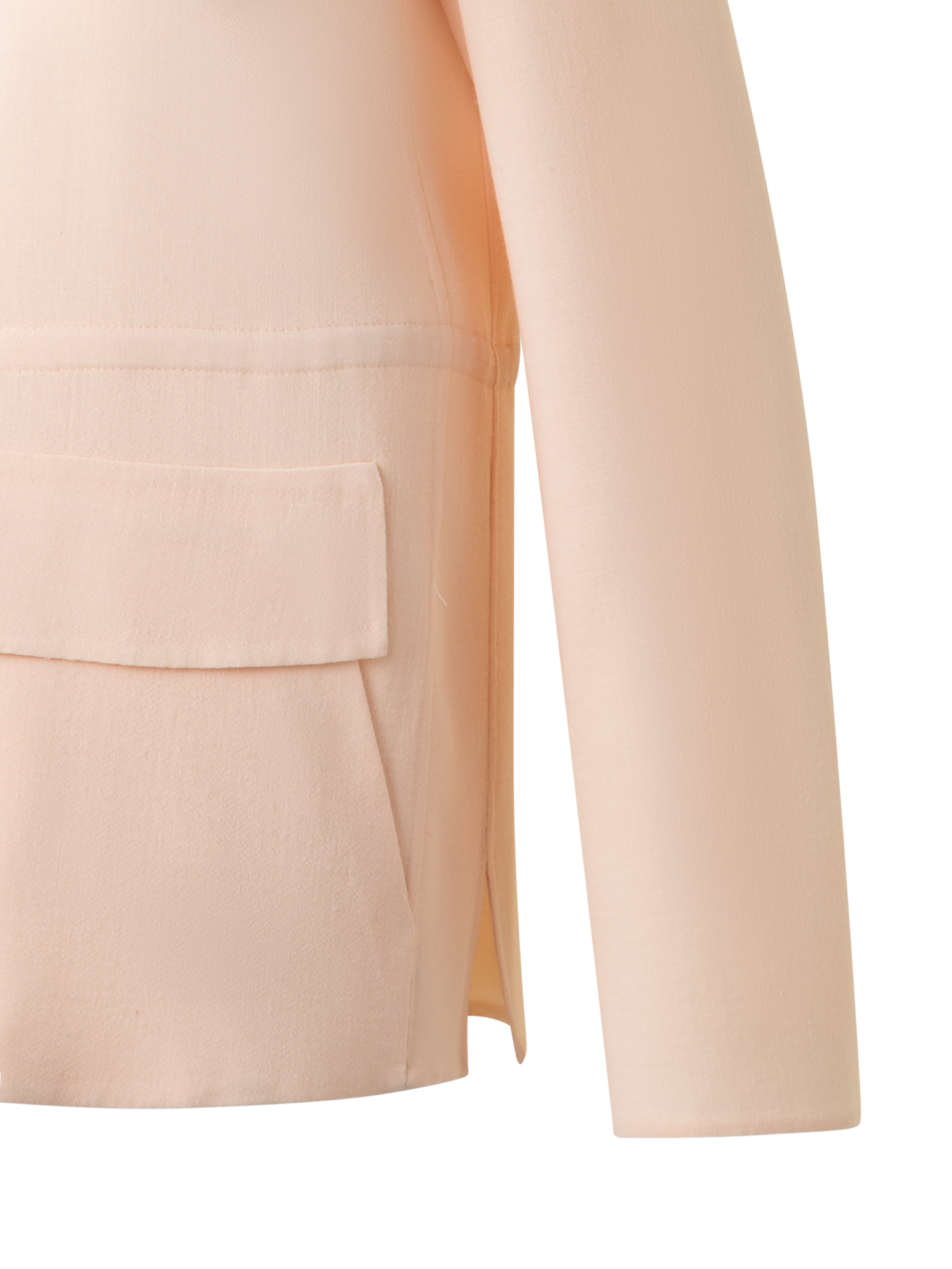 Designer Hemdjacke mit Kordelzug aus Woll-Doubleface - Rosa