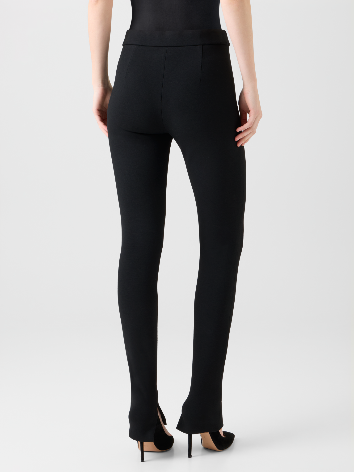 Designer Skinny Leggings aus Stretch-Jersey - Schwarz 