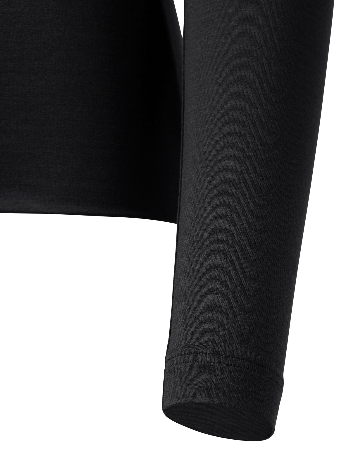 Designer Shirt aus Seide und Jersey mit V-Ausschnitt - Schwarz