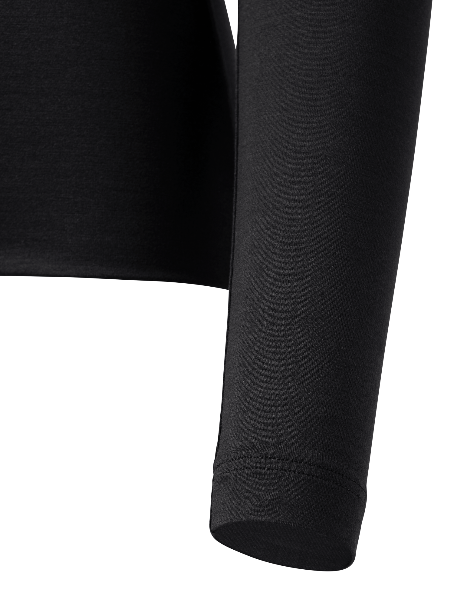 Designer Shirt aus Seide und Jersey mit V-Ausschnitt - Schwarz