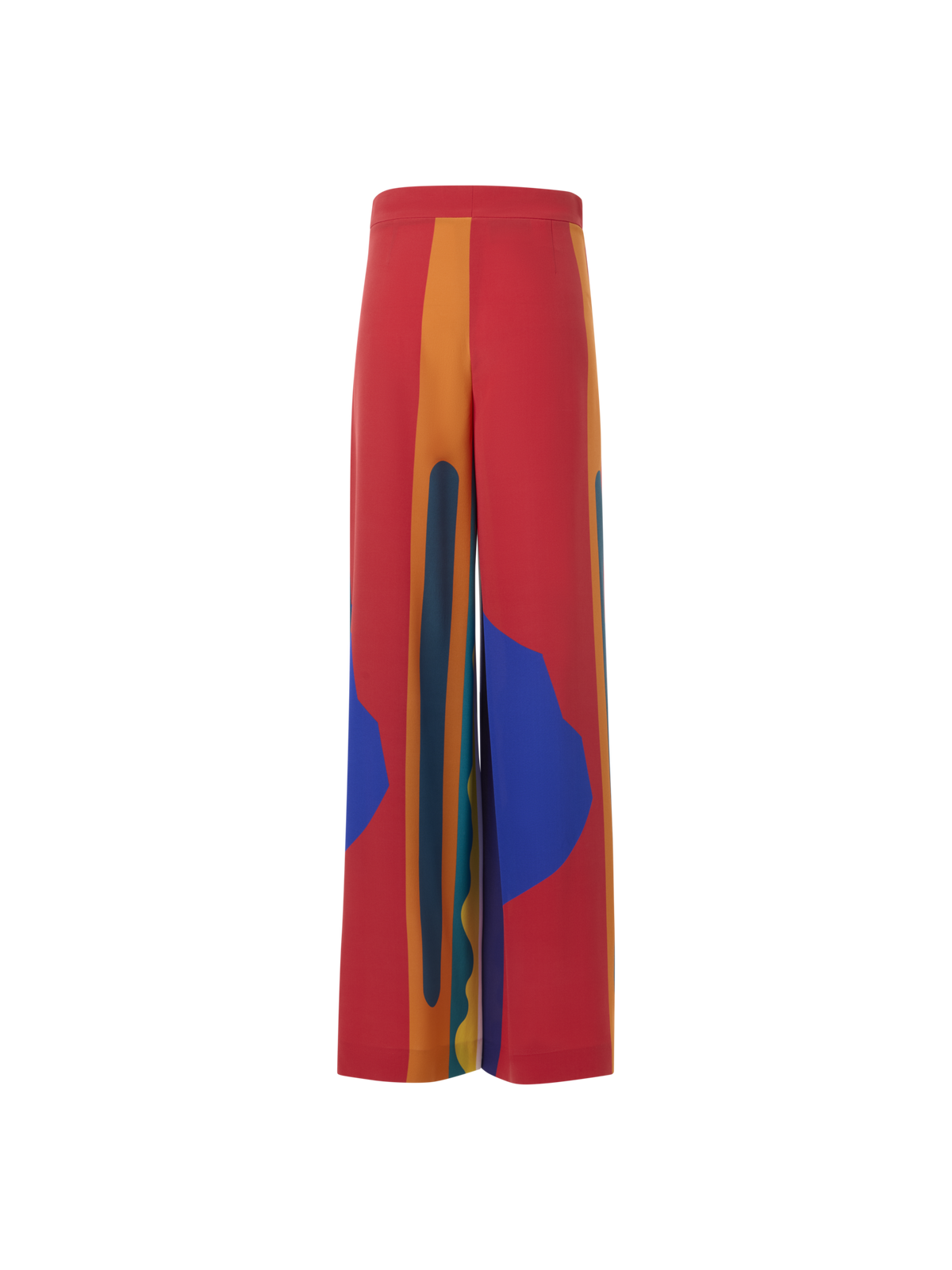 Designer Cassie weite Seidenhose mit Paravent-Druck - Bunt
