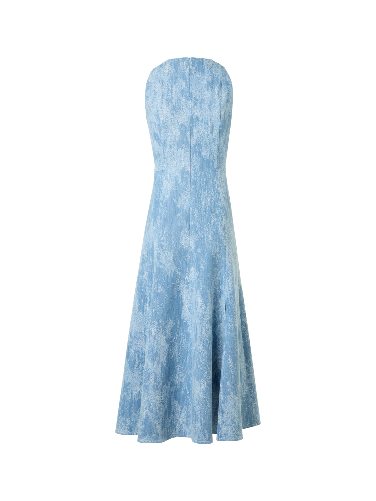 Designer Tailliertes ausgestelltes Midikleid aus Jacquard-Denim - Blau