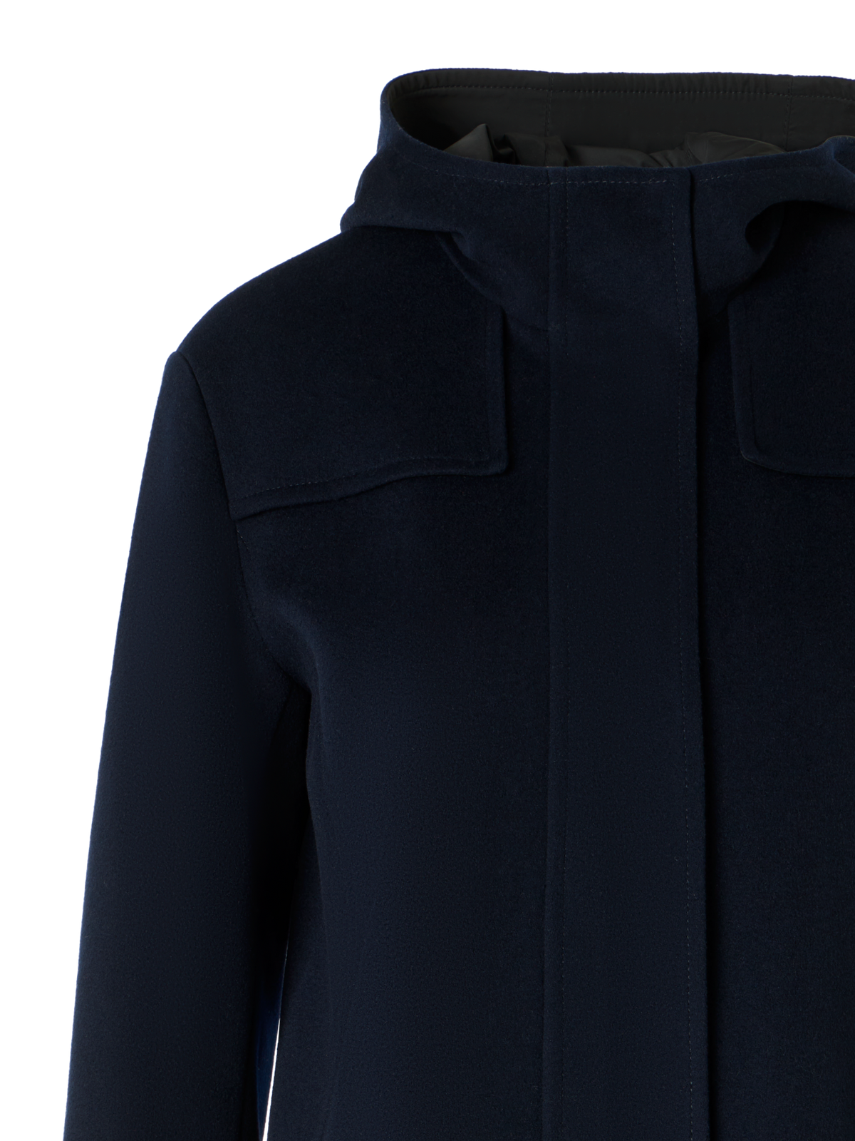 Designer Wendbarer Wolle und Shell Mantel - Schwarz - Dunkelblau - Blau - Bunt