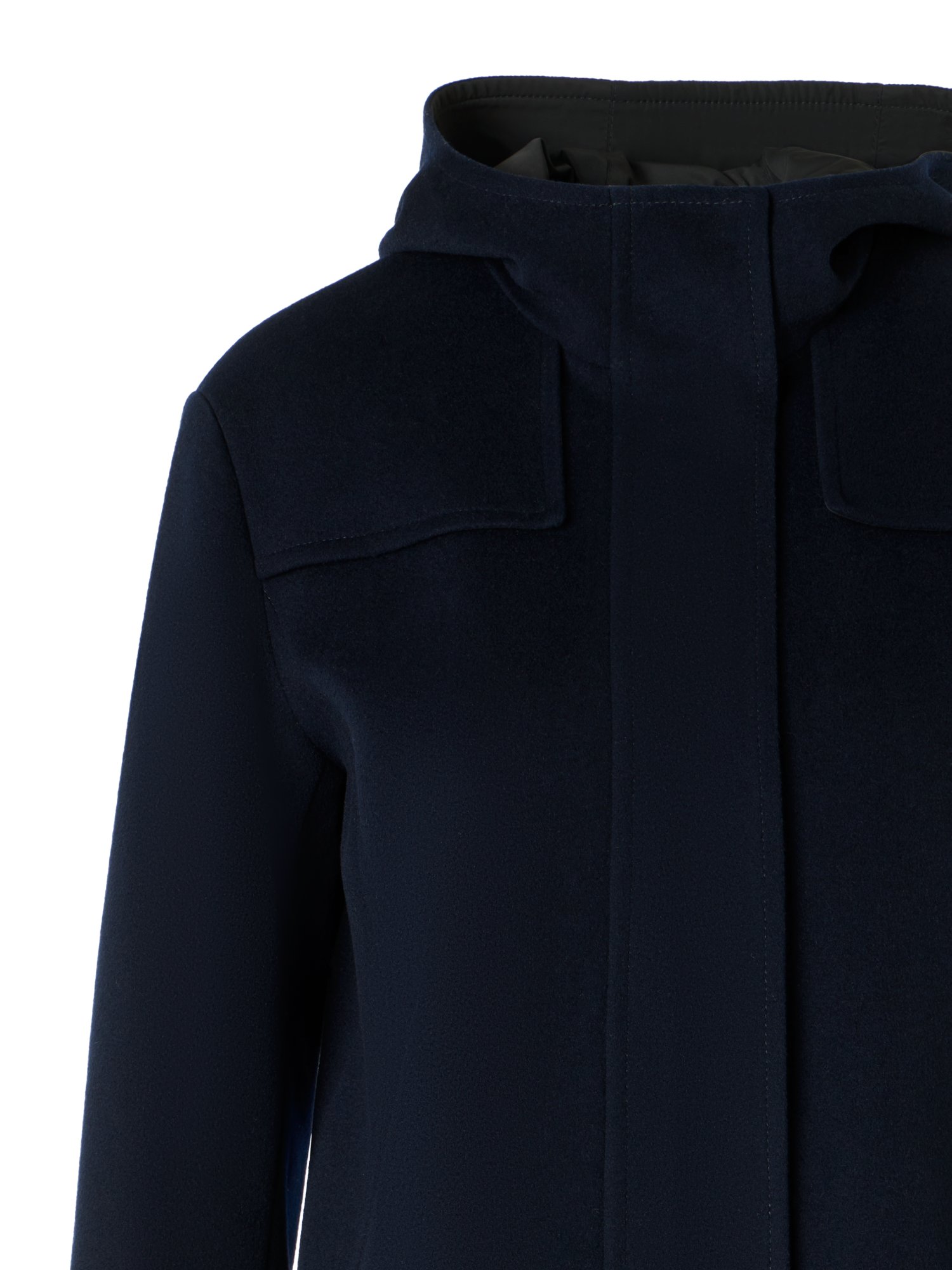 Designer Wendbarer Wolle und Shell Mantel - Schwarz - Dunkelblau - Blau - Bunt