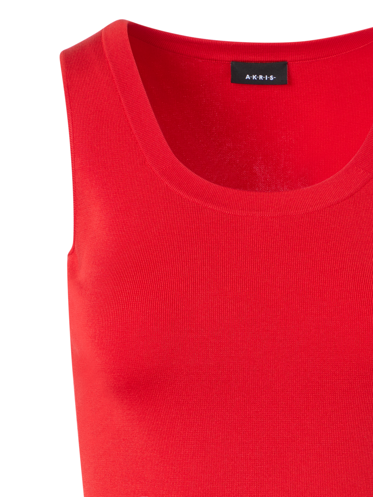 Designer Tailliertes Strick-Top aus Stretch-Seide - Rot