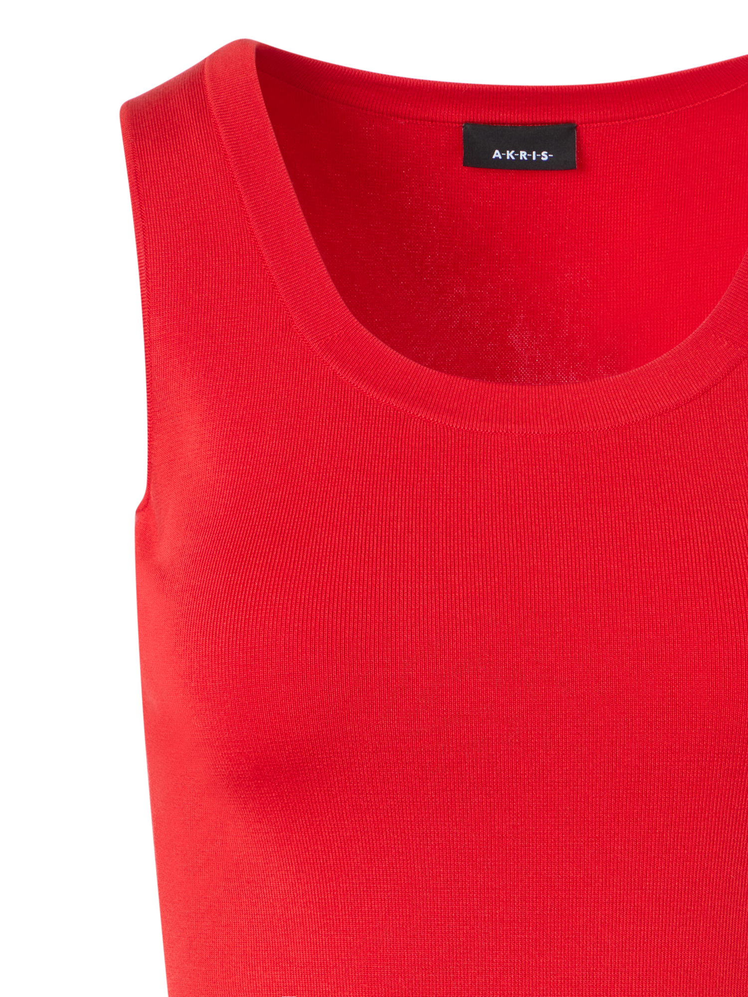 Designer Tailliertes Strick-Top aus Stretch-Seide - Rot