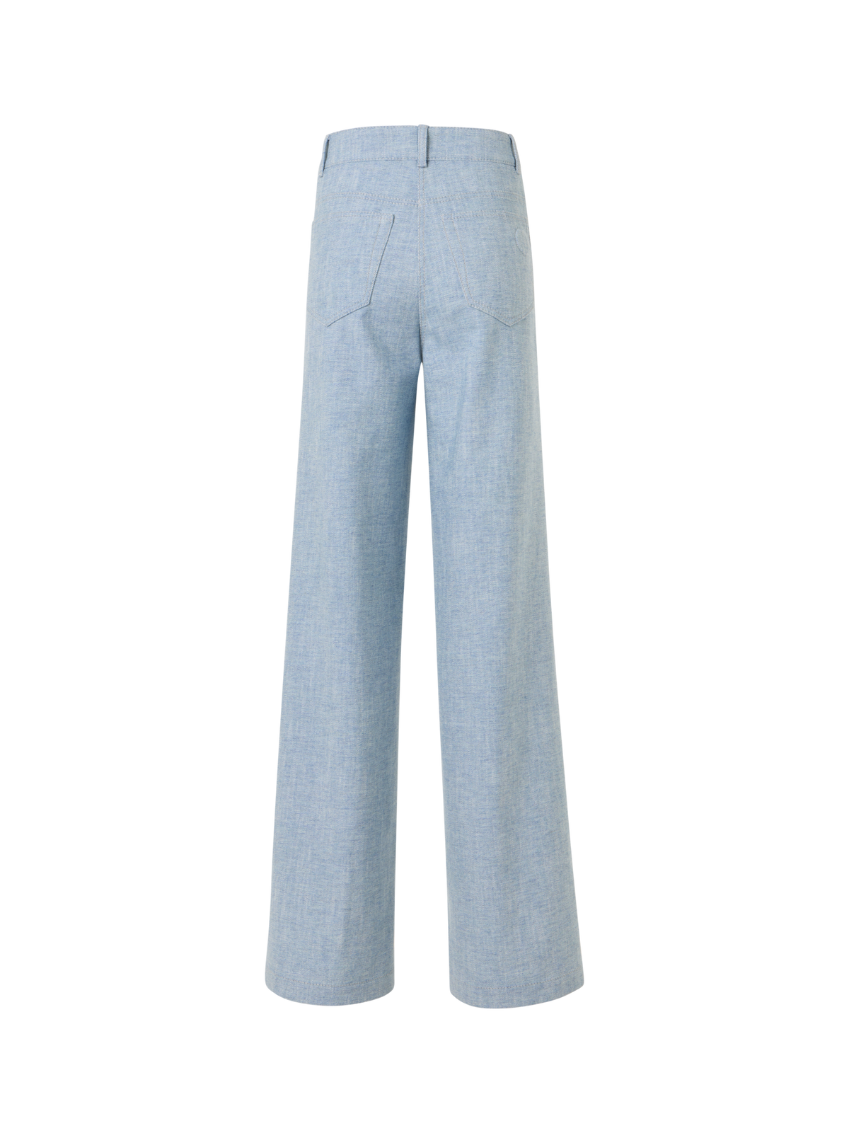 Designer Weite Denim-Hose mit hohem Bund - Blau