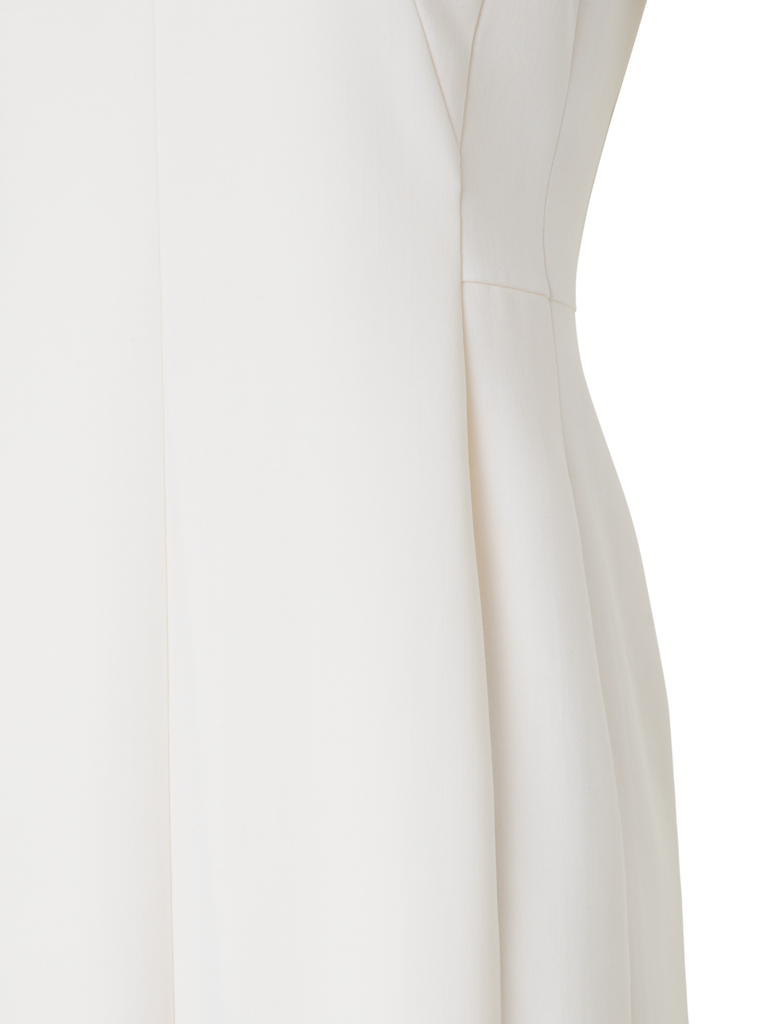 Designer Midi-Etuikleid aus Woll-Doubleface - Ecru - Weiss