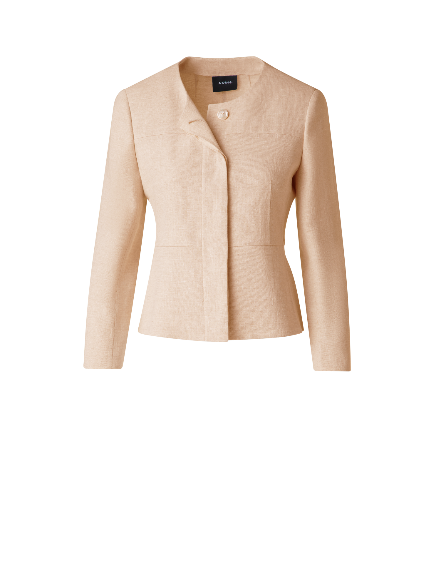 Designer Taillierte Jacke aus Leinen-Doubleface - Rosa