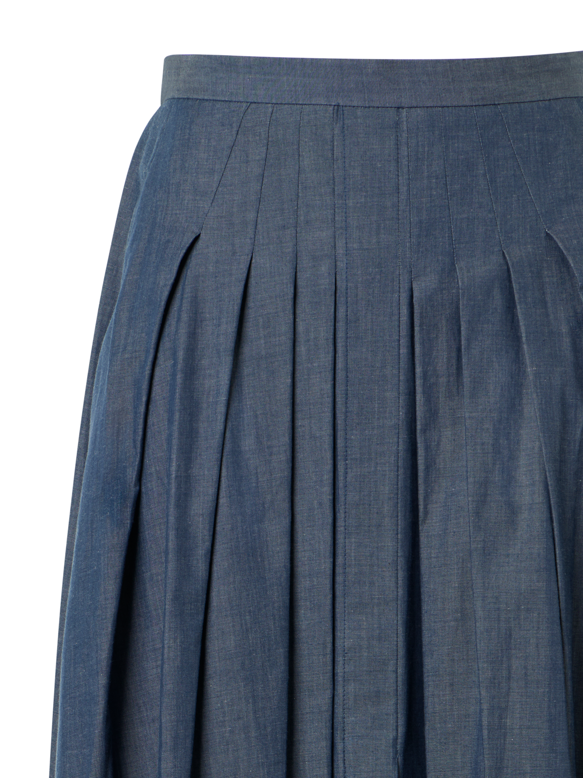 Designer Midirock aus Sea-Island-Baumwolle - Blau