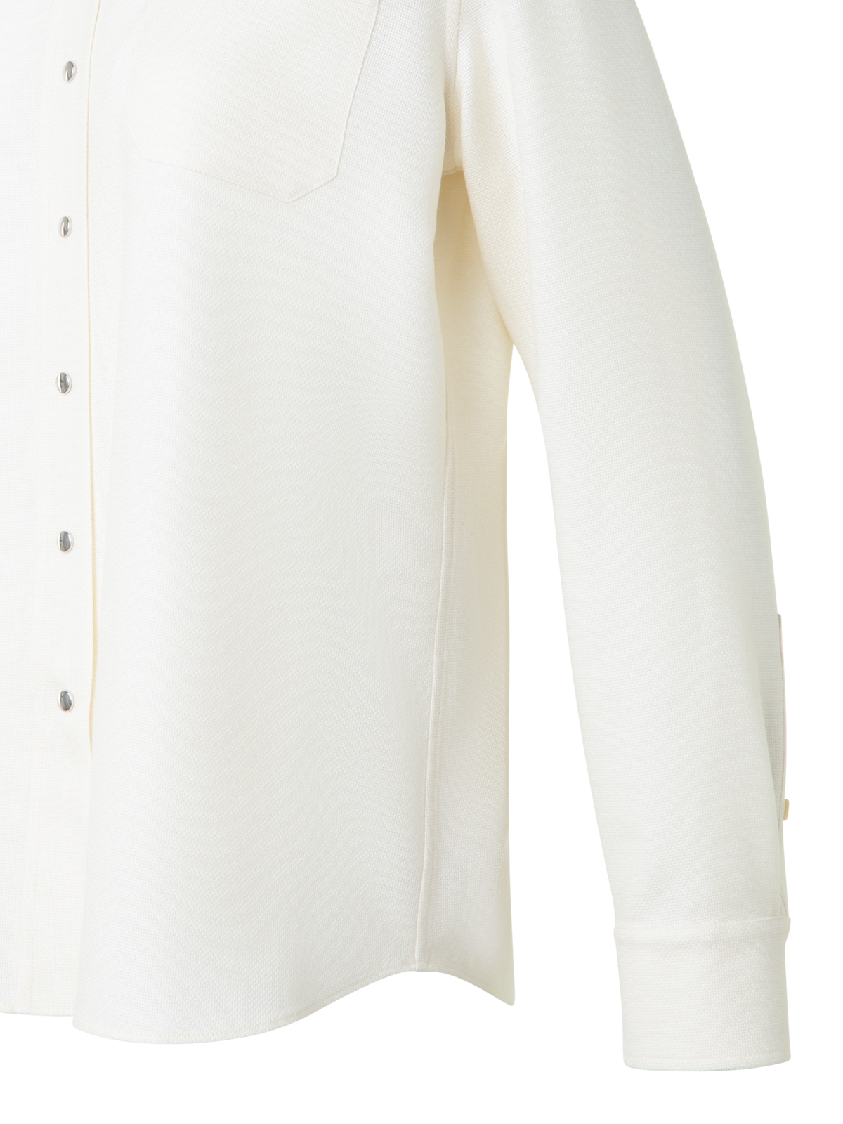 Designer Hemdbluse aus Panama-Kaschmir - Ecru - Weiss