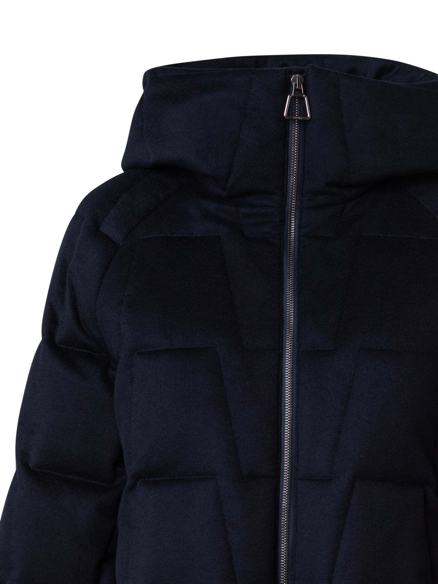 Designer Trapezförmig gesteppter Kaschmir-Parka - Dunkelblau - Blau