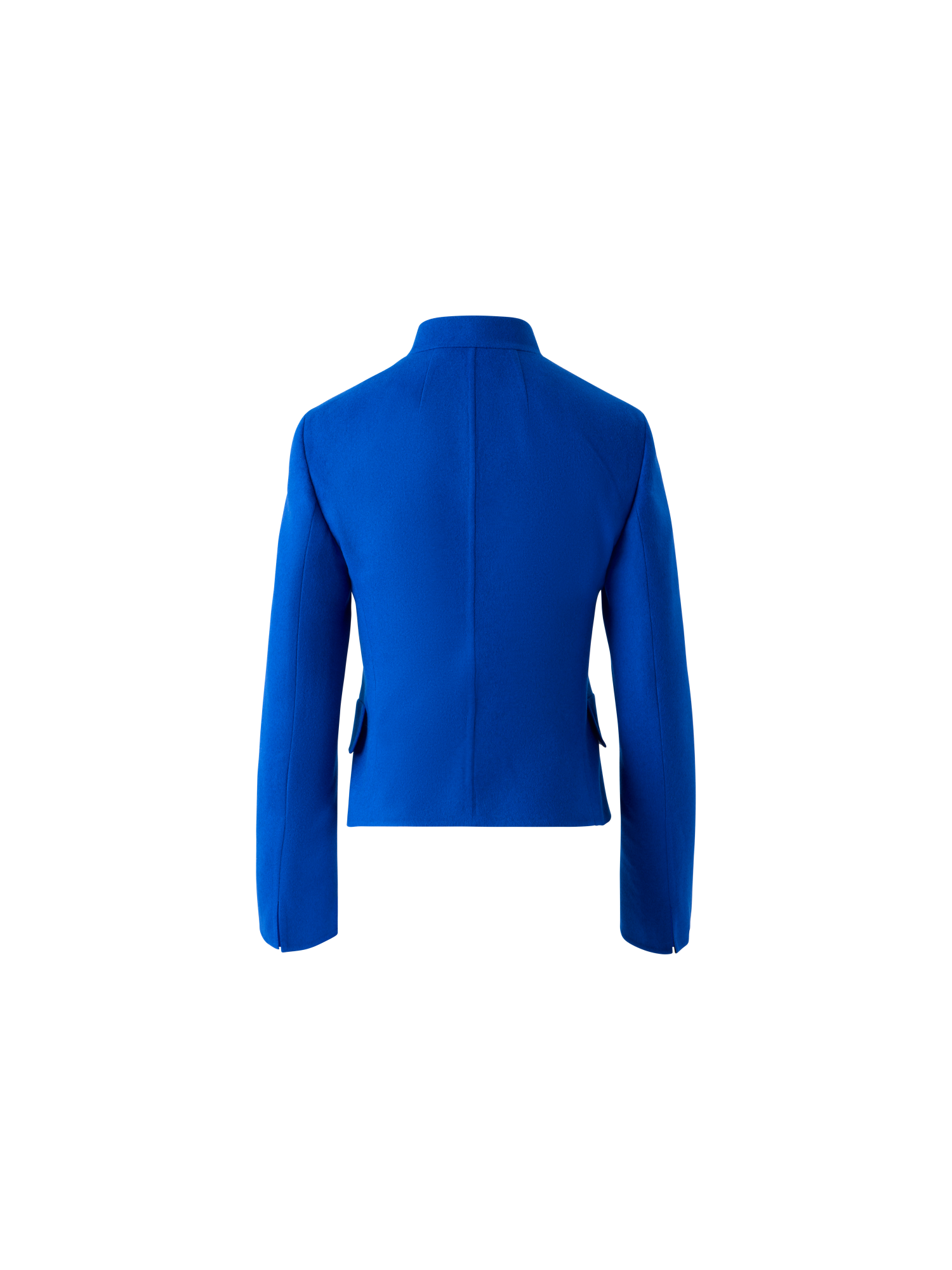 Designer Kurze Taillierte Wollflanell Doubleface Jacke - Blau