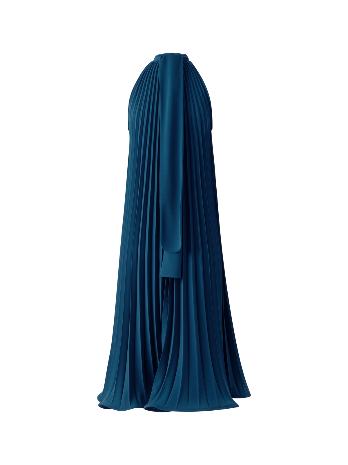 Designer Plissee-Neckholder-Minikleid in A-Linie - Dunkelblau