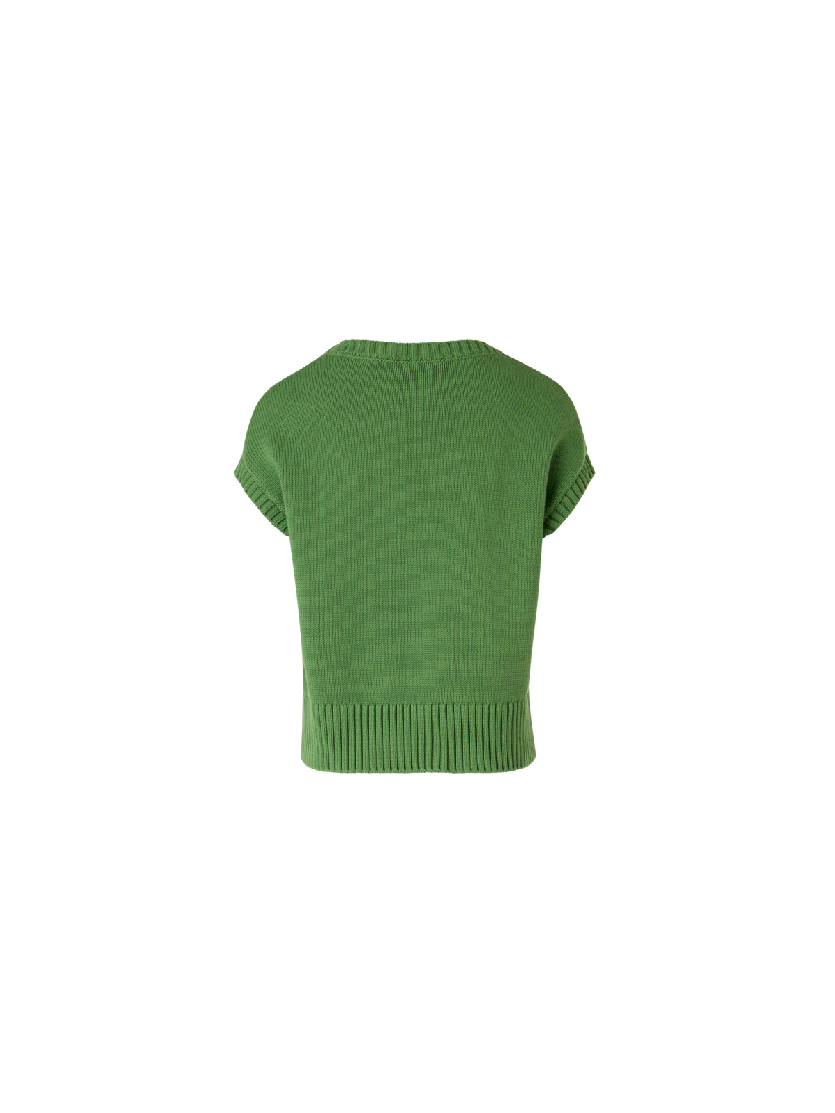 Designer Flügelärmel-Strickpullover mit Papercut Flower Intarsie - Grün