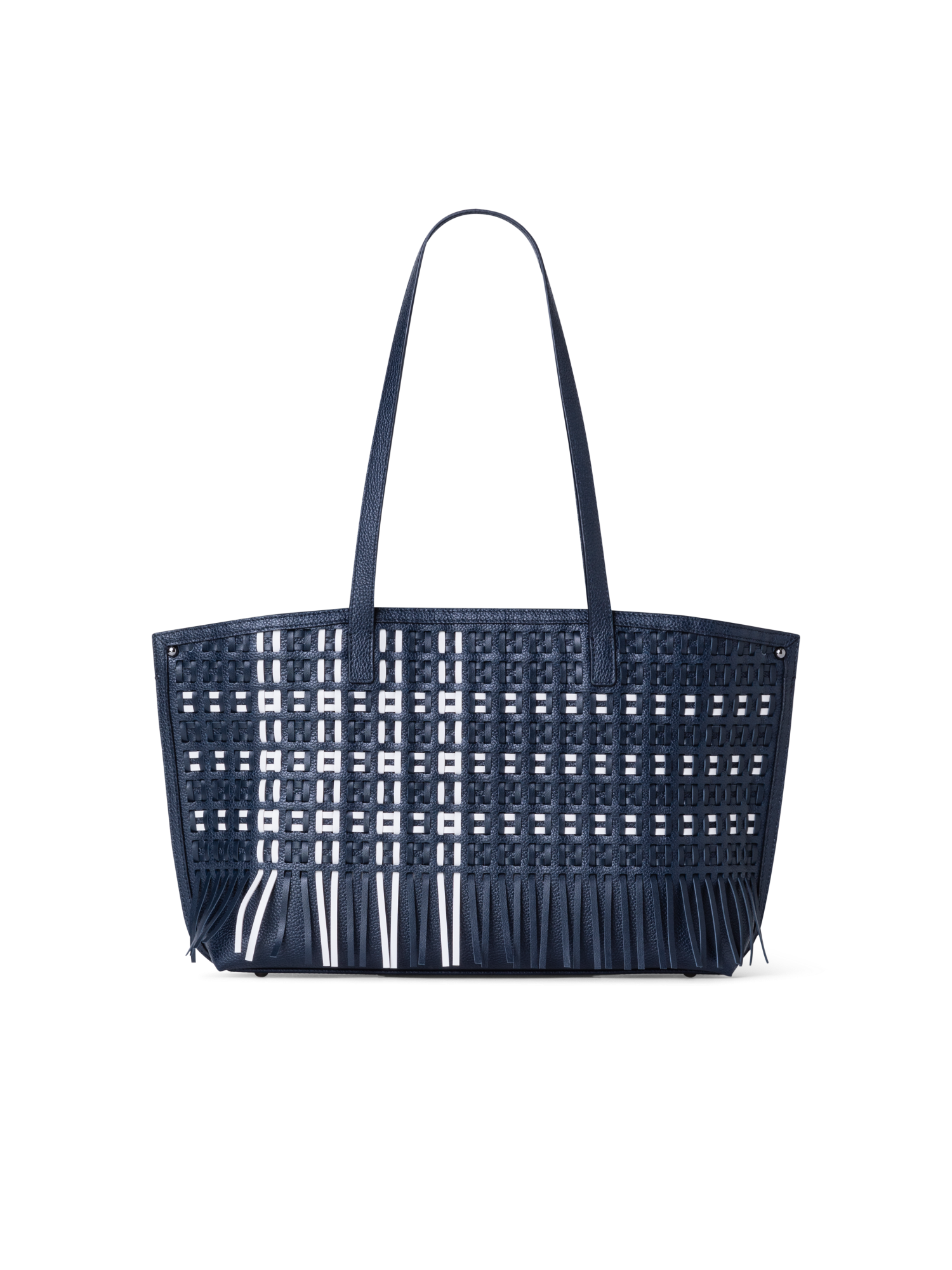 Designer Ai Small Shoulder Tote - Blau - Bunt - Weiss
