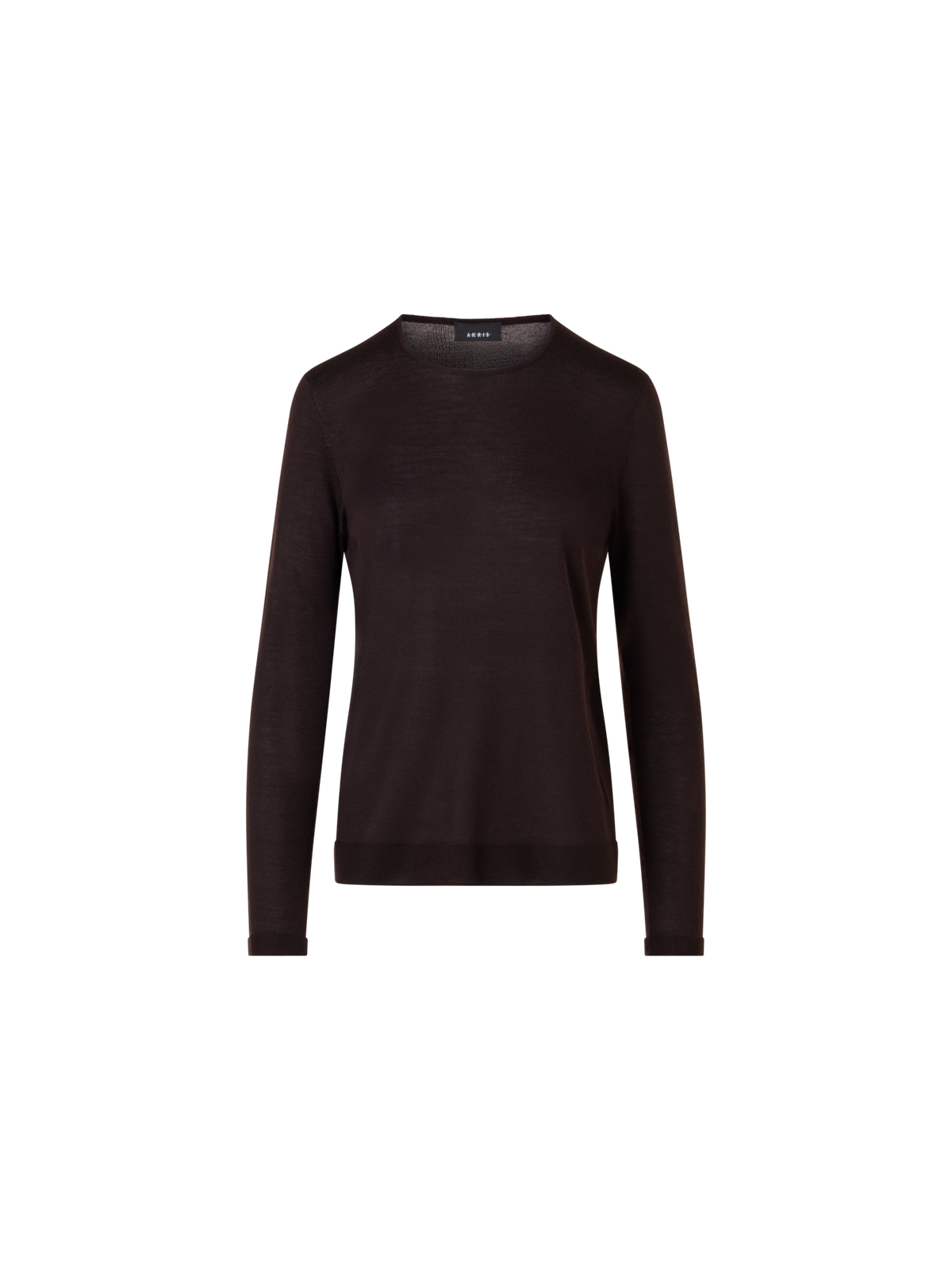 Designer Nahtloser Rundhals-Pullover aus Kaschmirseide - Braun