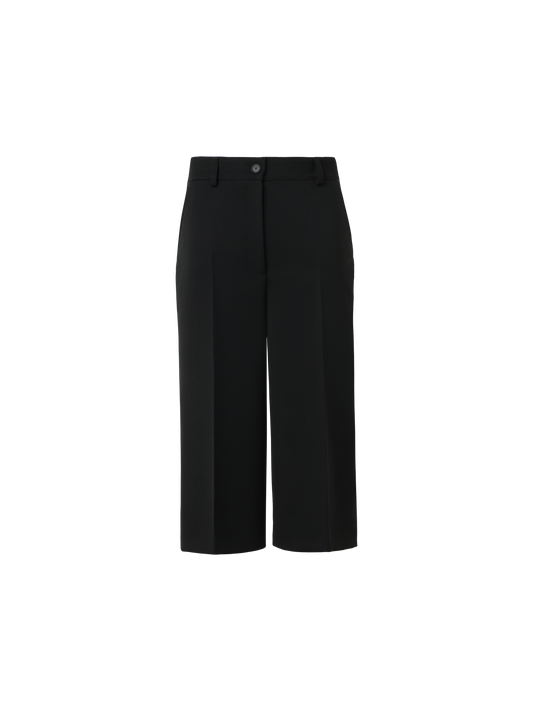 Designer Bermuda aus Woll-Trikotin - Schwarz