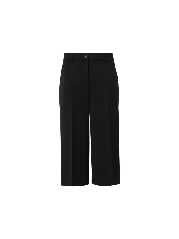 Designer Bermuda aus Woll-Trikotin - Schwarz