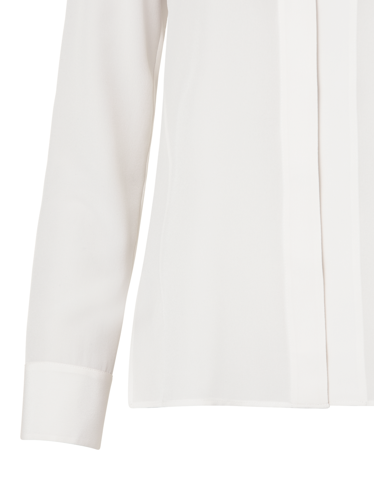 Designer Seidenbluse mit Stehkragen - Weiss