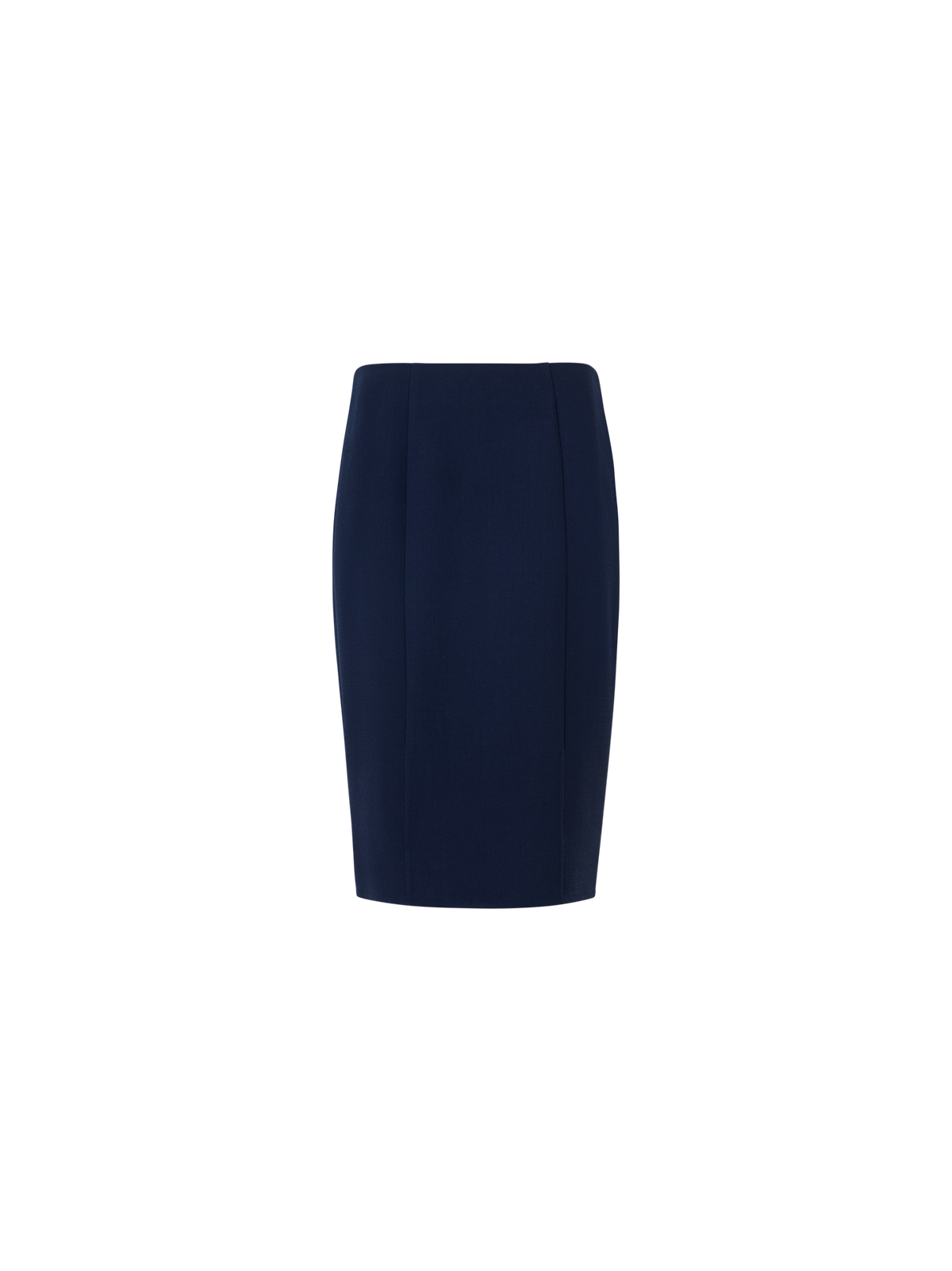 Designer Bleistiftrock aus Wollkrepp-Doubleface - Dunkelblau