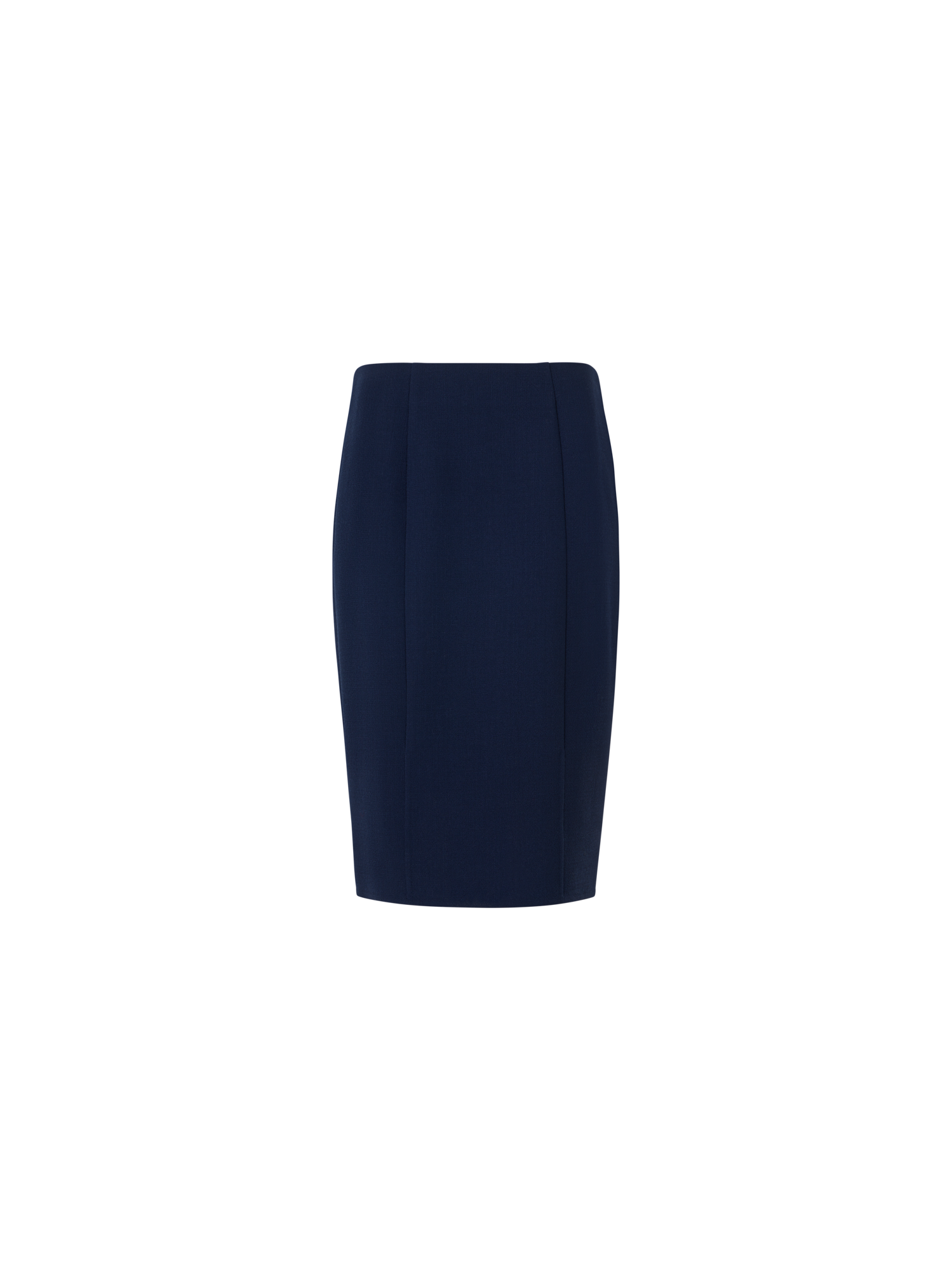 Designer Bleistiftrock aus Wollkrepp-Doubleface - Dunkelblau