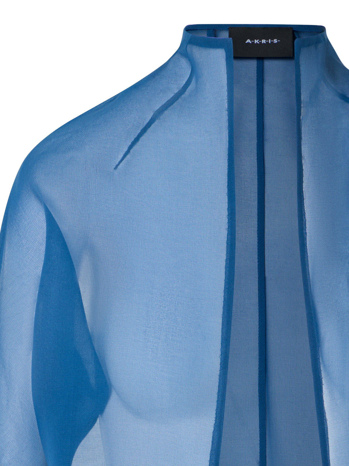 Designer Kurzer Bolero aus Seidenorganza - Blau