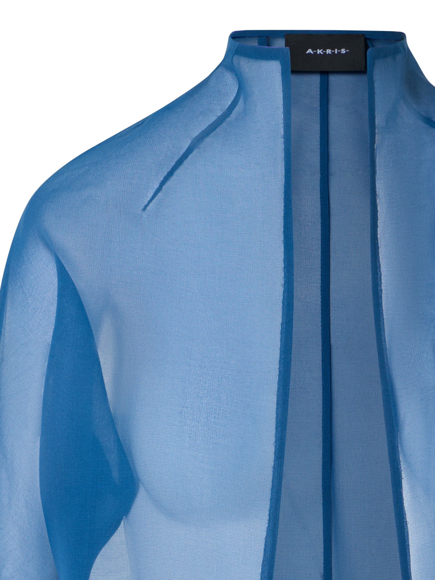 Designer Kurzer Bolero aus Seidenorganza - Blau