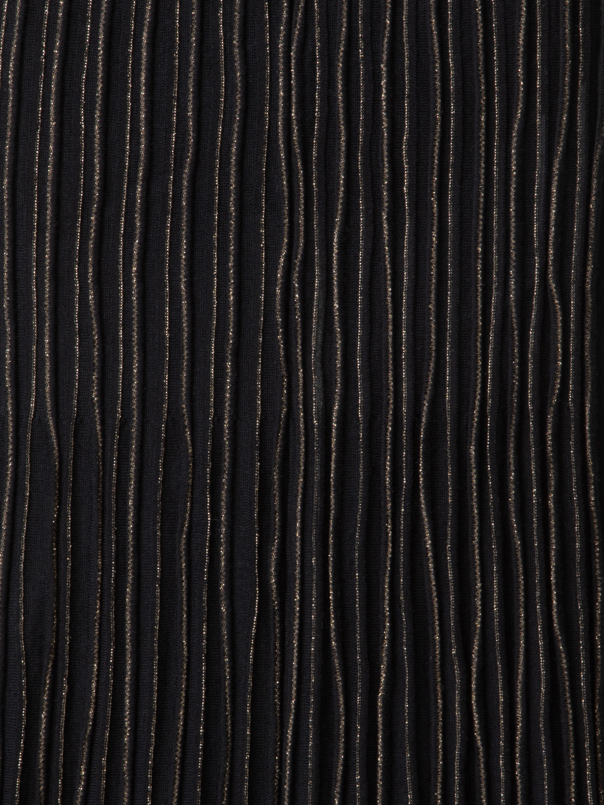 Designer Midi-Strickrock mit goldenen Lurex-Streifen - Schwarz - Bunt - Gold