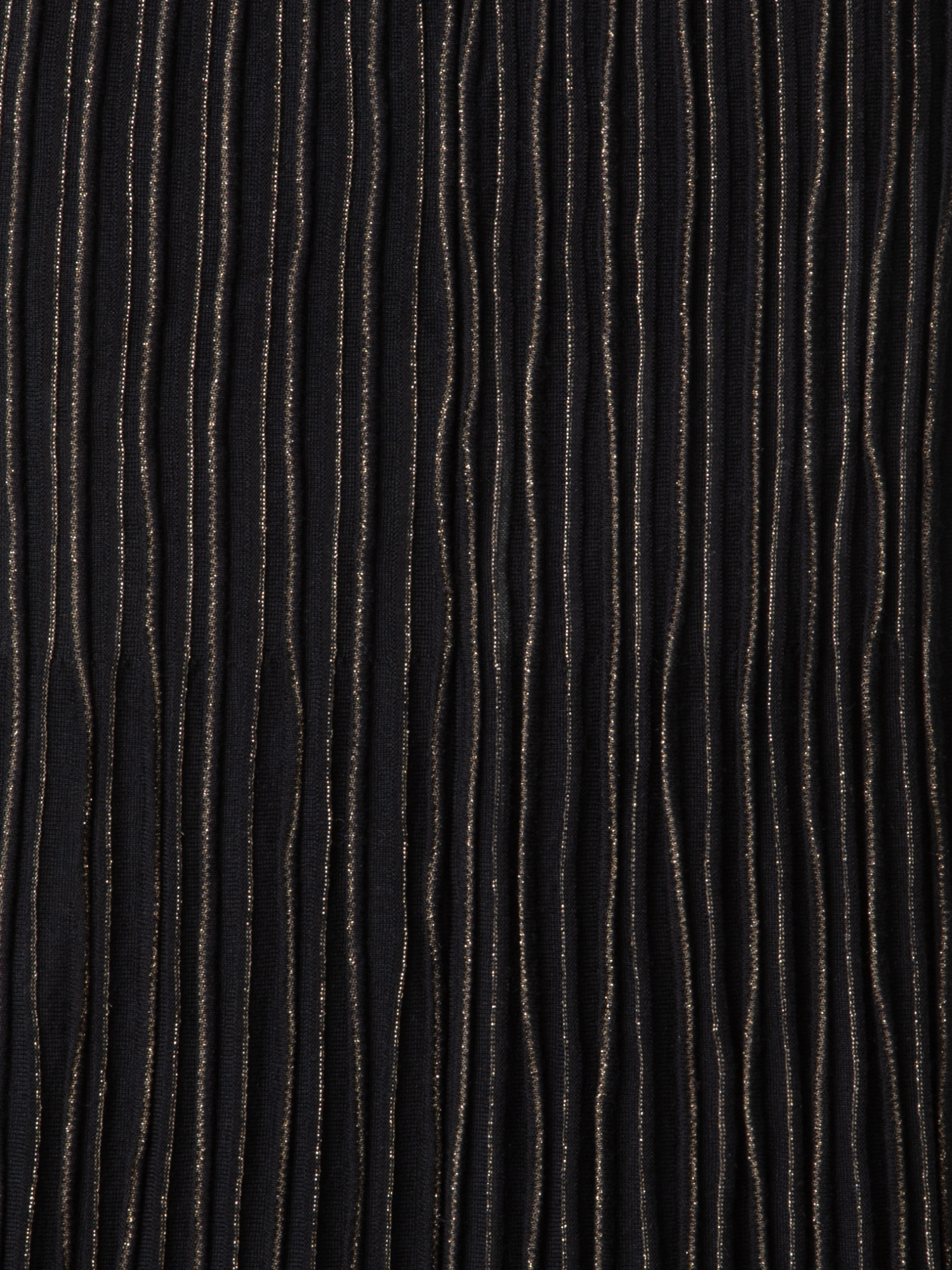 Designer Midi-Strickrock mit goldenen Lurex-Streifen - Schwarz - Bunt - Gold