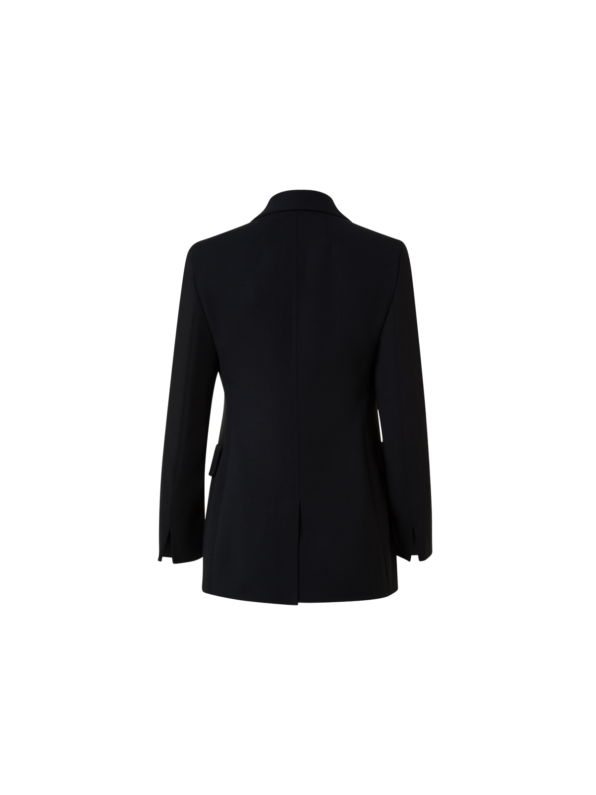 Designer Langer Blazer aus Woll-Doubleface - Schwarz